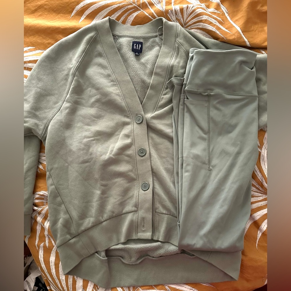 Gap Cardigan and Legging Set Sage Green size medium